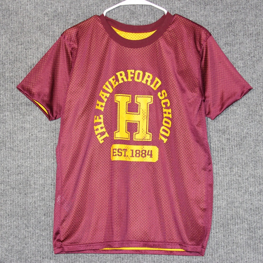Haverford School T Shirt Mens Small Maroon Gold Mesh‎ Sportswear Junction Tee